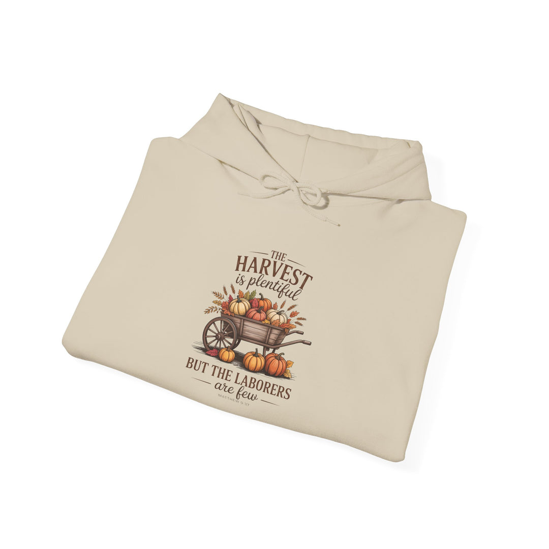 Autumn Harvest Hoodie with Matthew 9:37 Scripture Design