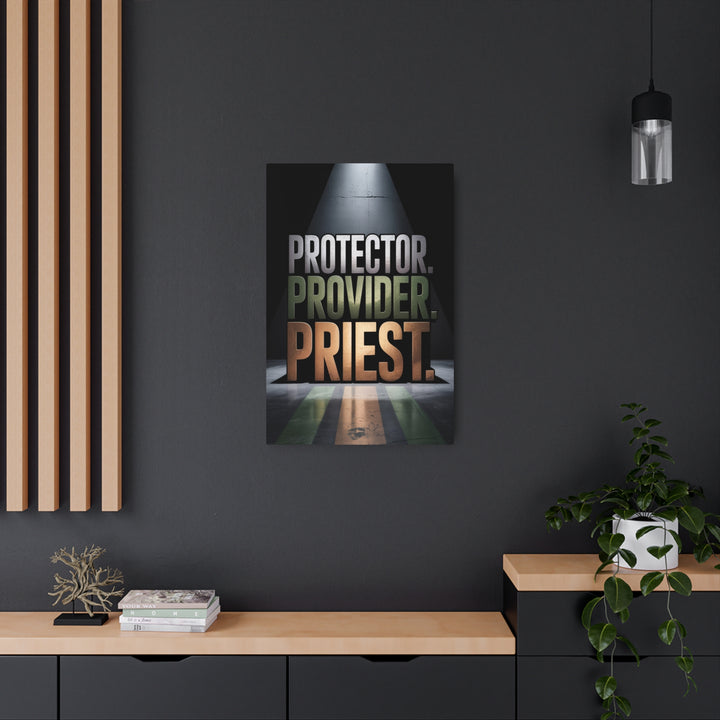 "Protector, Provider, Priest" - Three Roles of Godly Fathers Metal Wall Art