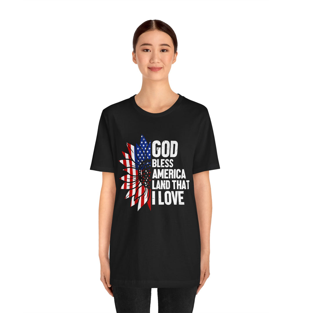 Patriotic T-Shirt, God Bless America Tee, Unisex Short Sleeve Shirt, Independence Day Gift, USA Pride Apparel, Americana Clothing