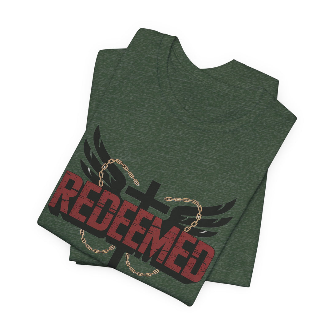 Christian Themed Unisex Short Sleeve Tee, Redeemed Shirt, Faith-Based Apparel, Inspirational T-Shirt, Spiritual Gift, Casual Wear
