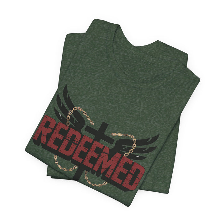 Christian Themed Unisex Short Sleeve Tee, Redeemed Shirt, Faith-Based Apparel, Inspirational T-Shirt, Spiritual Gift, Casual Wear