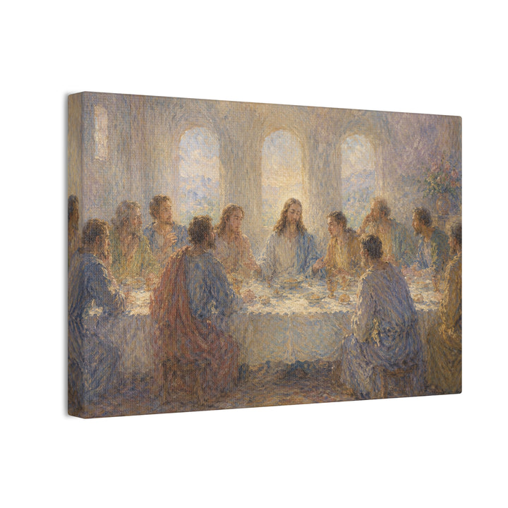 Last Supper Canvas Wall Art – Impressionist Jesus Religious Painting Stretched Canvas
