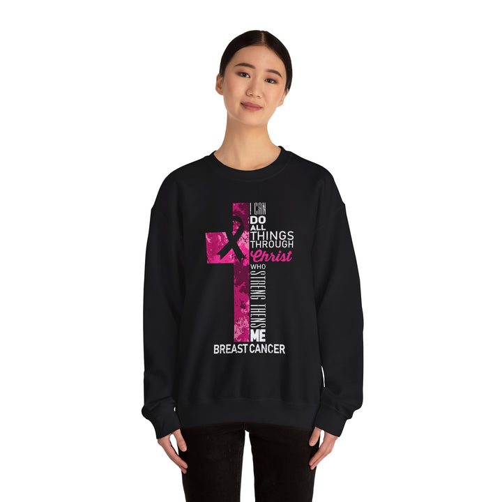 Inspirational Crewneck Sweatshirt for Breast Cancer Awareness, Faith Sweatshirt, Unisex Pullover, Hopeful Gift, Religious Apparel