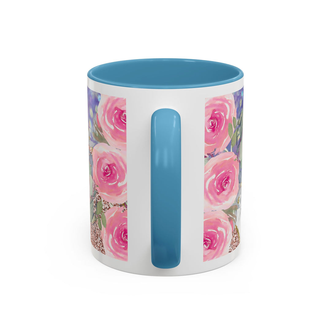 Made to Worship  Pink Glitter Floral Christian Mug