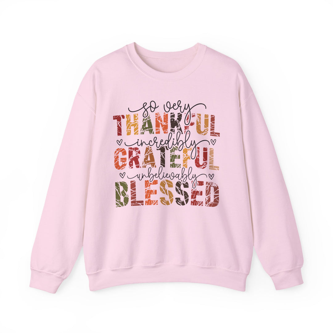 Thankful Grateful Blessed Sweatshirt | Cozy Fall Crewneck | Perfect Gift for Thanksgiving, Family Gatherings, Daily Comfort, Holiday Wear