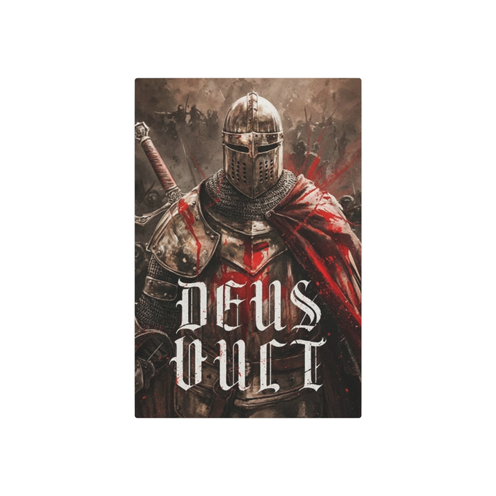 "Deus Vult - God Wills It" - Medieval Christian Knight Metal Wall Art