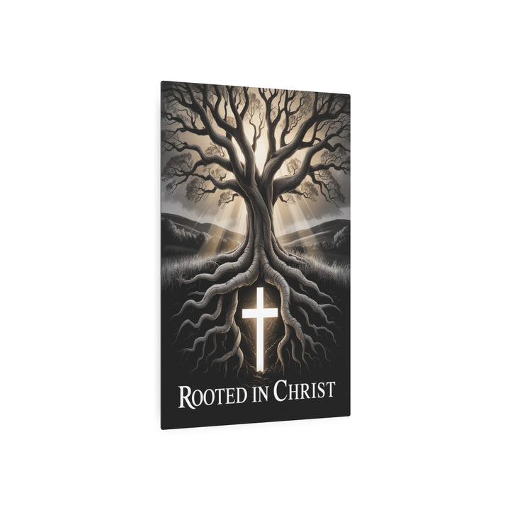 "Rooted in Christ Tree Cross Design" - Generational Faith Metal Wall Art