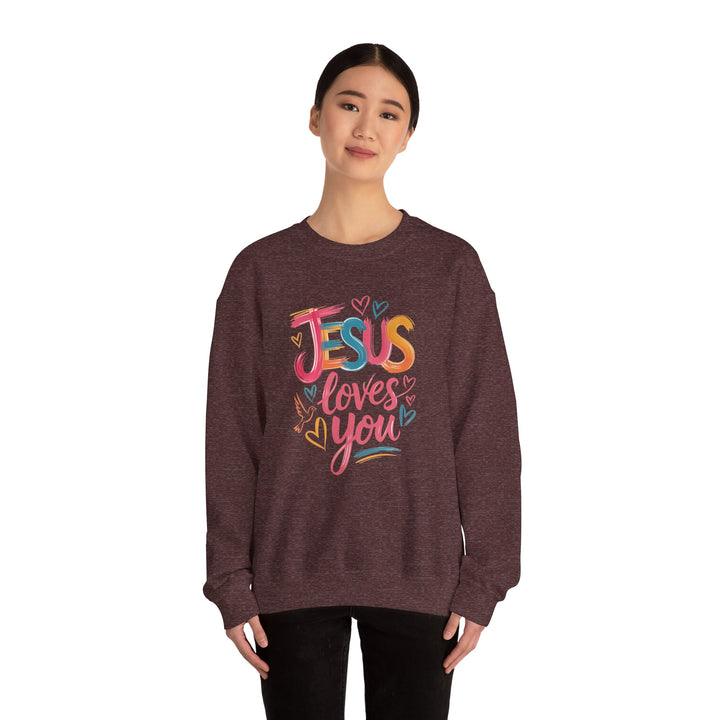 Jesus Loves You Crewneck Sweatshirt - Cozy Unisex Gift, Christian Apparel, Faith-Based Fashion, Inspirational Layering Piece, Ideal [...]