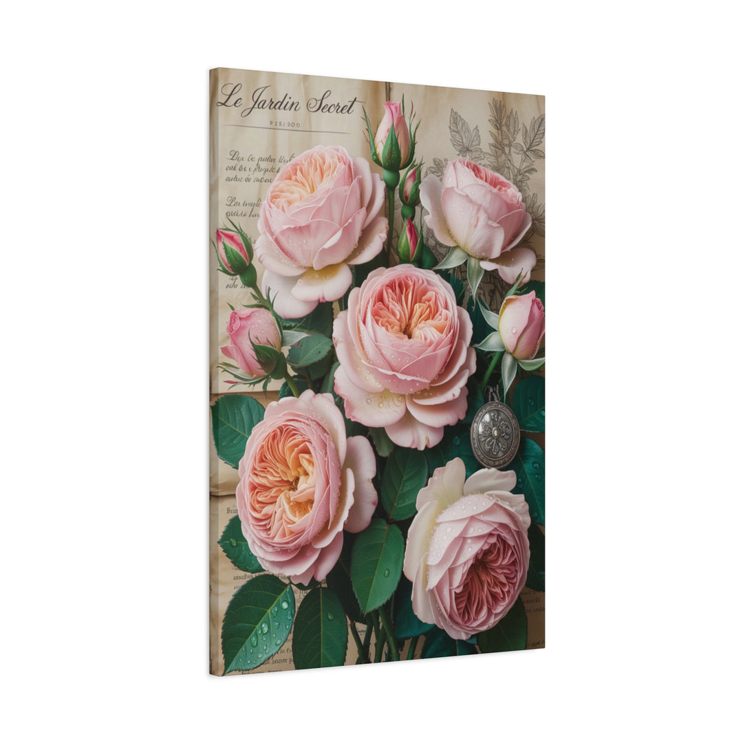 Canvas Wall Art - Grace in Bloom Vintage Style Roses