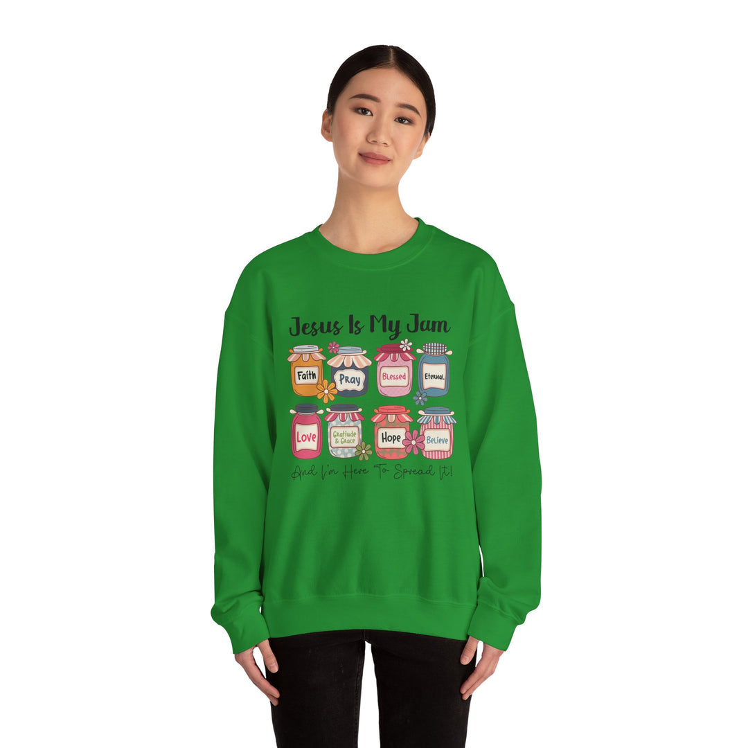 Jesus Is My Jam Sweatshirt, Unisex Crewneck, Comfort Wear, Christian Apparel, Perfect Gift for Faith Celebrations, Everyday Casual