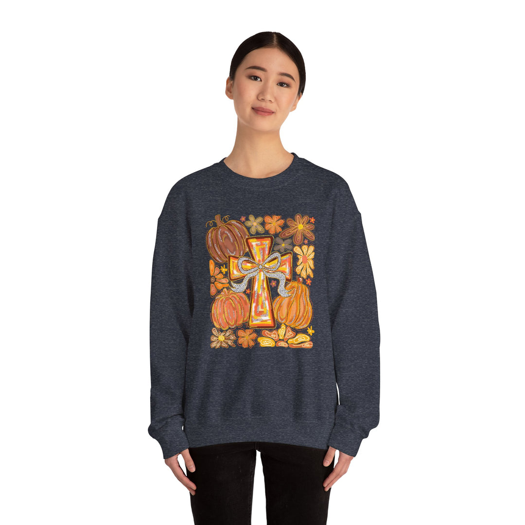 Fall Harvest Crewneck Sweatshirt, Autumn Sweatshirt, Thanksgiving Gift, Unisex Fall Apparel, Cozy Pumpkin Sweatshirt