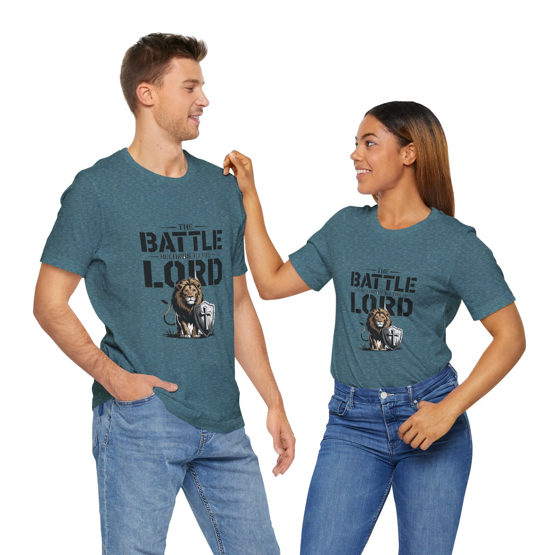 Faith-Inspired Short Sleeve Tee | The Battle Belongs to the Lord | Christian Apparel, Inspirational Shirt, Gift for Believers, [...]