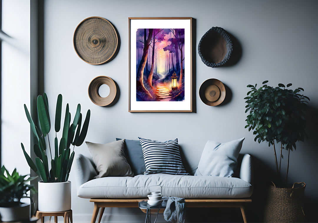 Path of Light – Watercolor Landscape Print Inspired by Psalm 119