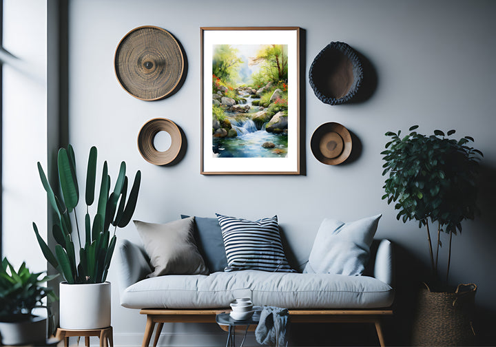 Pure Waters – Watercolor Landscape Print Inspired by Psalm 51