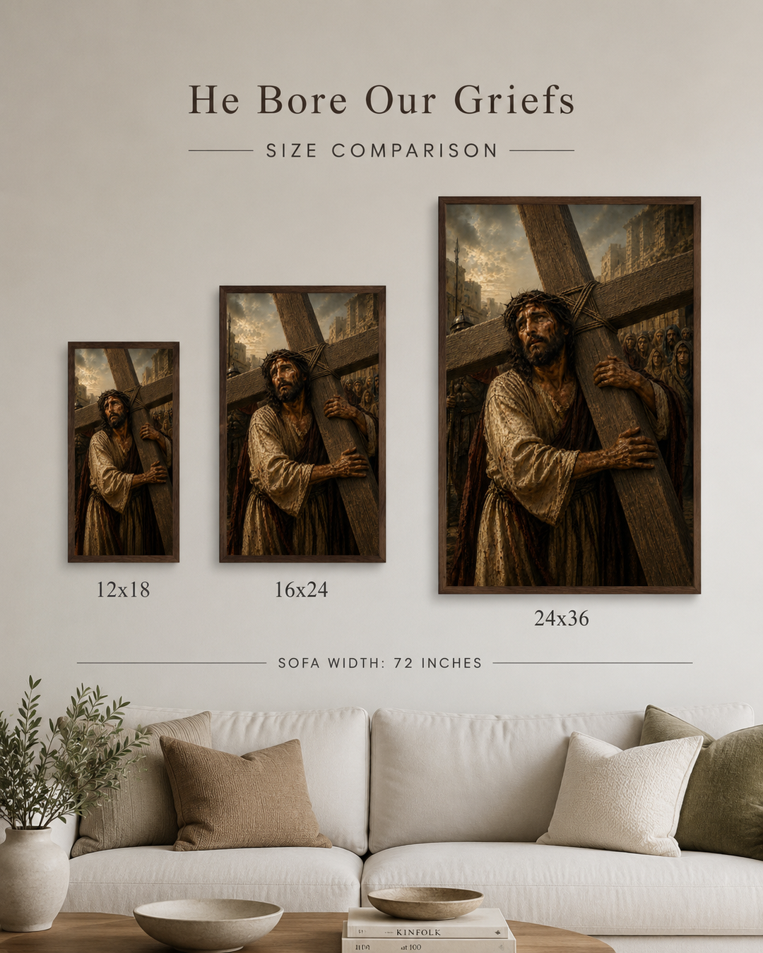 He Bore Our Griefs | Christian Digital Wall Art Download