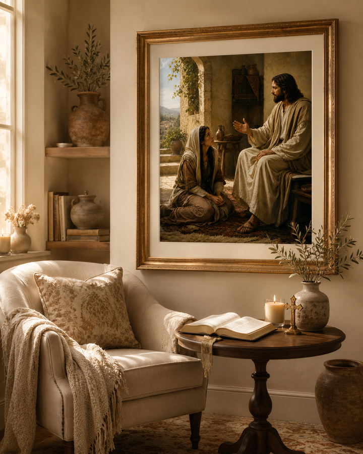 At His Feet — Christian Fine Art Print