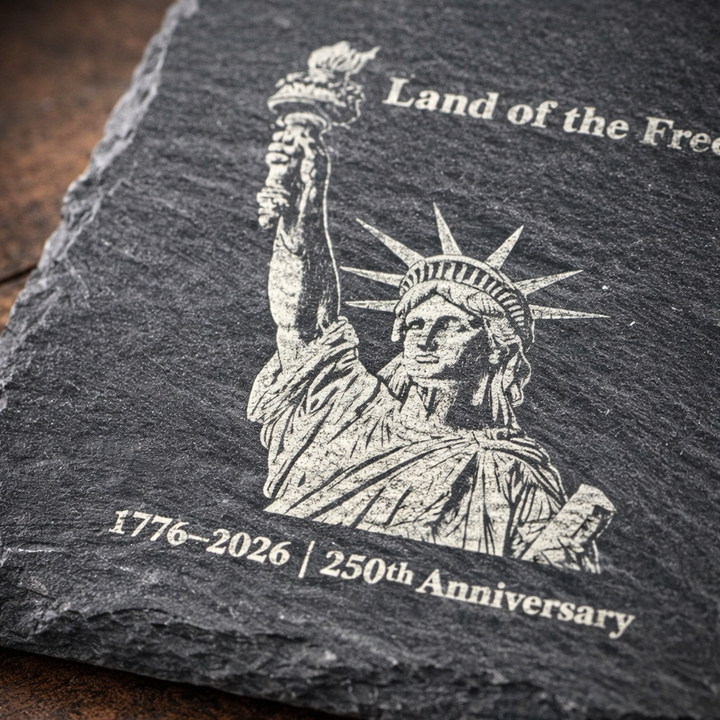 Patriotic Slate Coasters – 250th Anniversary USA Set of 4