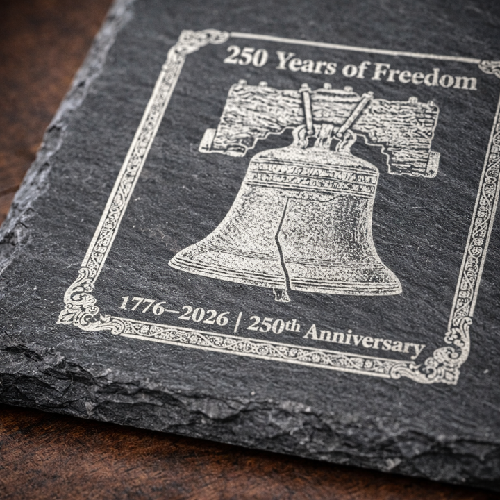 Patriotic Slate Coasters – 250th Anniversary USA Set of 4