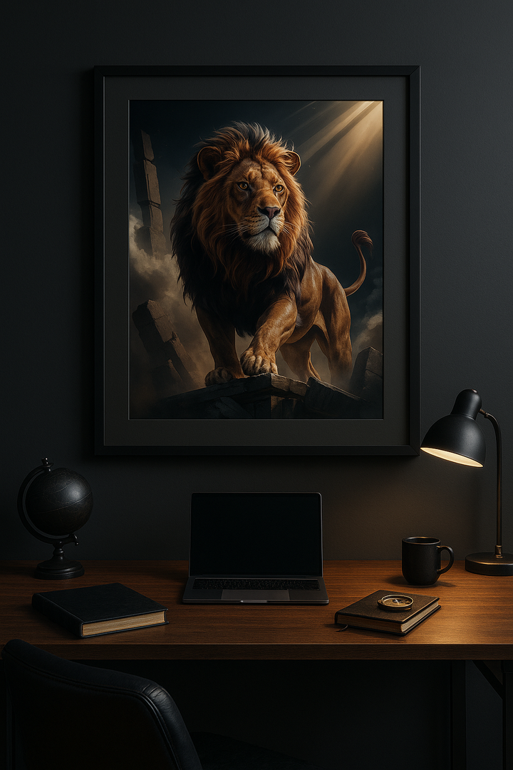 Bold as a Lion – Digital Christian Lion Print | Cool Dads Club Father's Day Art