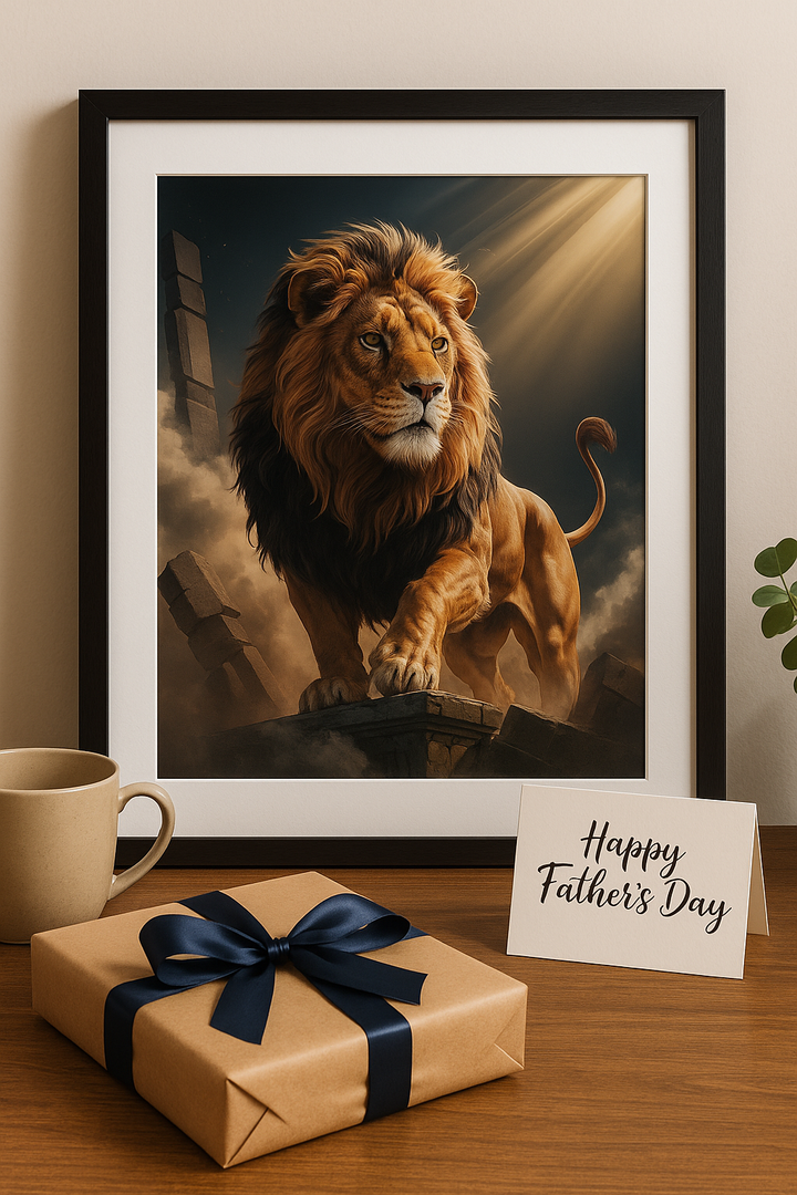 Bold as a Lion – Digital Christian Lion Print | Cool Dads Club Father's Day Art