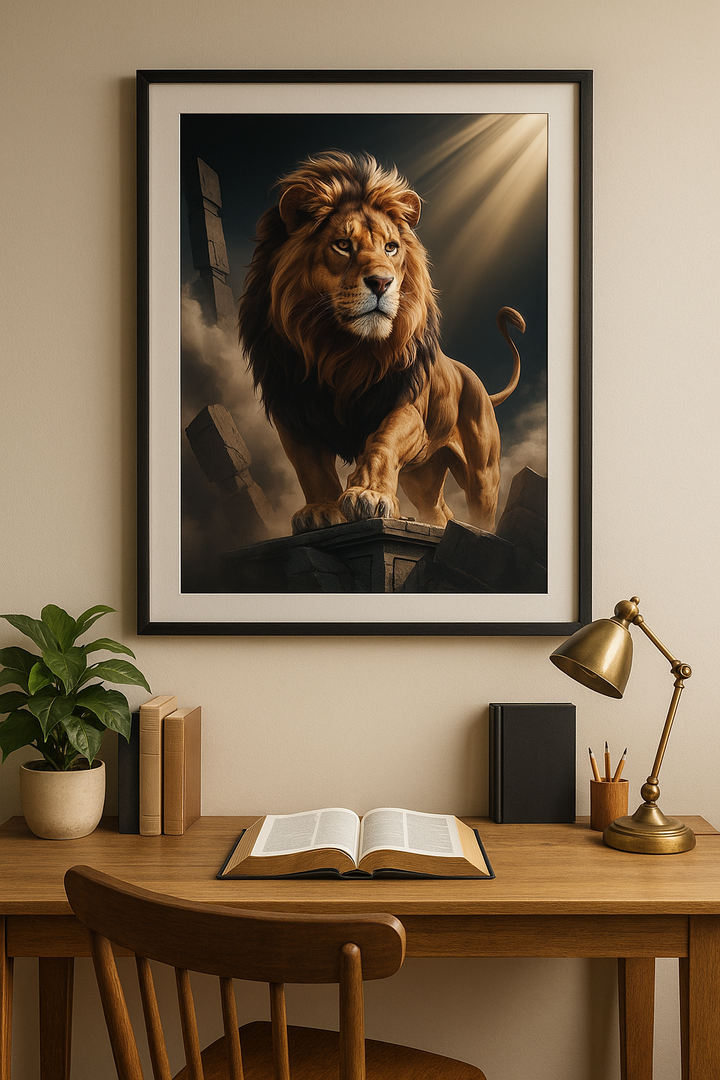 Bold as a Lion – Digital Christian Lion Print | Cool Dads Club Father's Day Art
