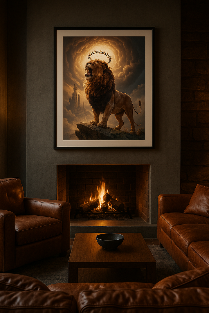 The Triumph of the Lion – Digital Christian Lion Print | Cool Dads Club Father's Day Art