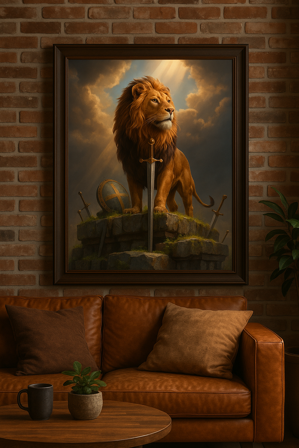 Be Strong and Courageous – Digital Christian Lion Print | Cool Dads Club Father's Day Art
