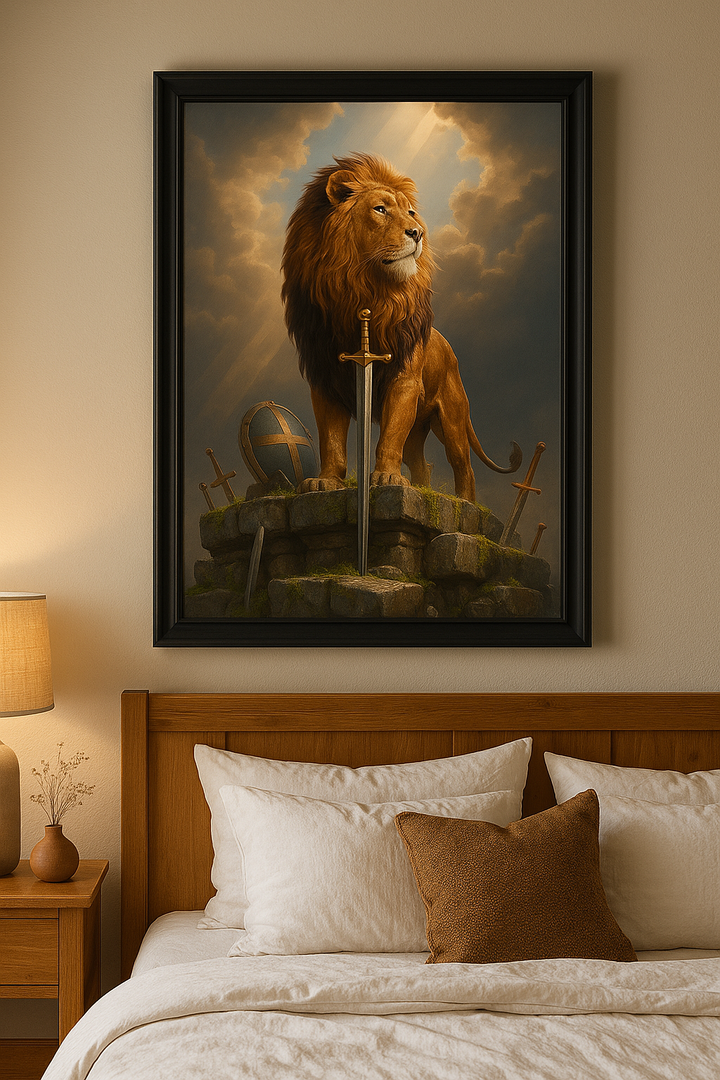 Be Strong and Courageous – Digital Christian Lion Print | Cool Dads Club Father's Day Art