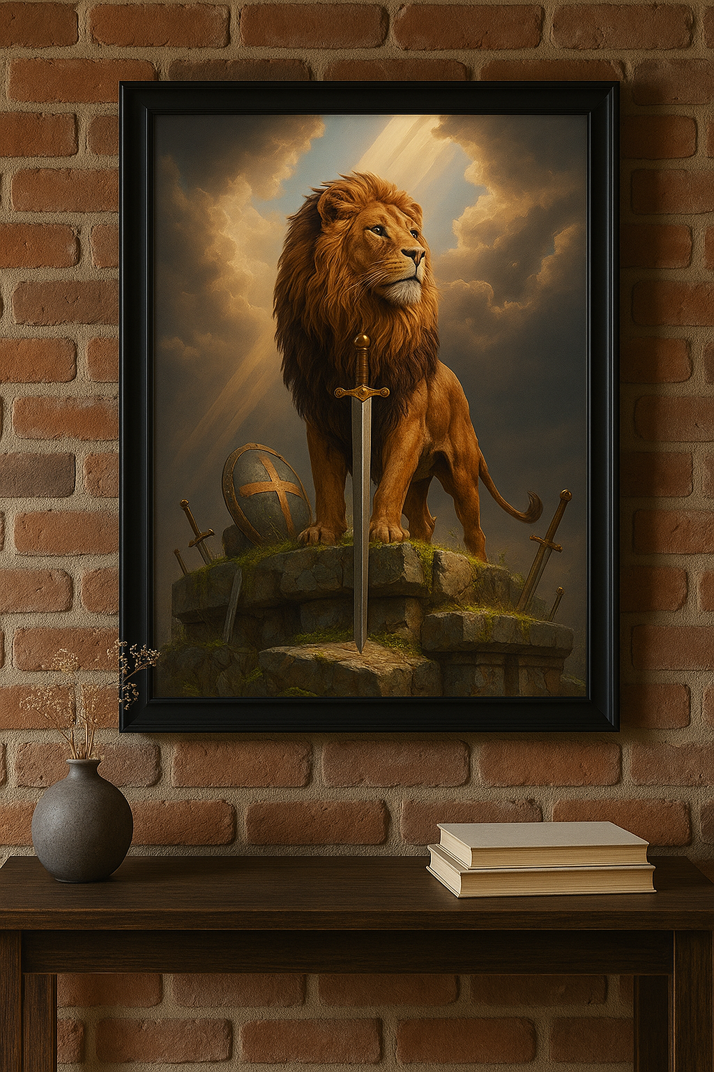 Be Strong and Courageous – Digital Christian Lion Print | Cool Dads Club Father's Day Art