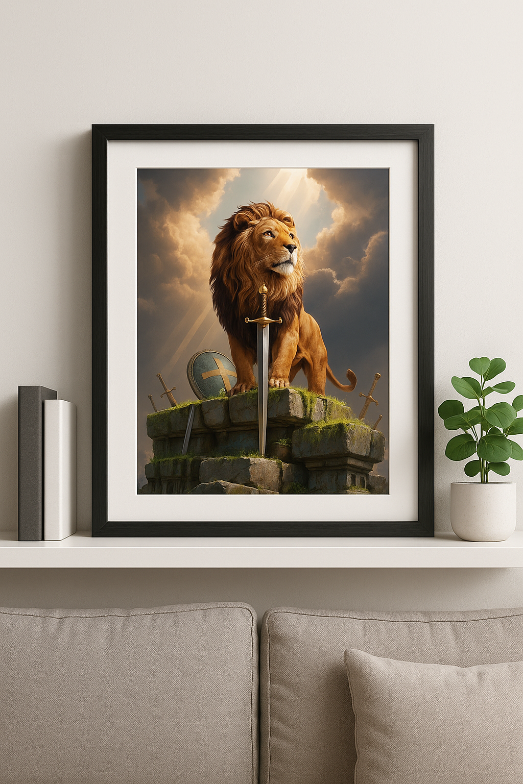 Be Strong and Courageous – Digital Christian Lion Print | Cool Dads Club Father's Day Art