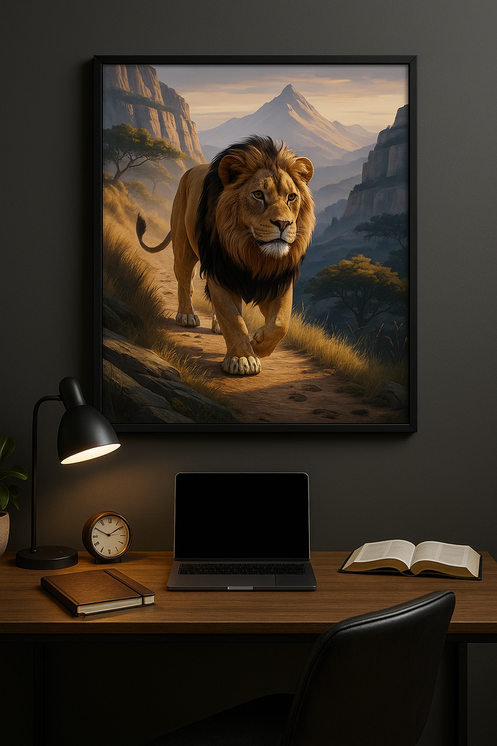 Walk by Faith – Digital Christian Lion Print | Cool Dads Club Father's Day Art