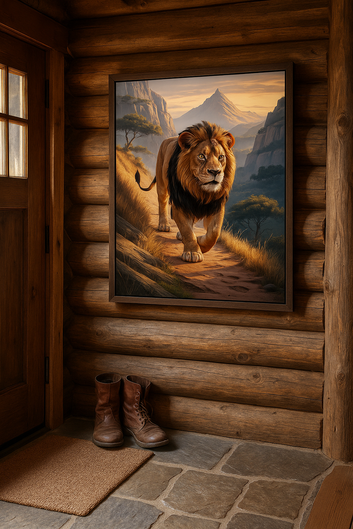 Walk by Faith – Digital Christian Lion Print | Cool Dads Club Father's Day Art