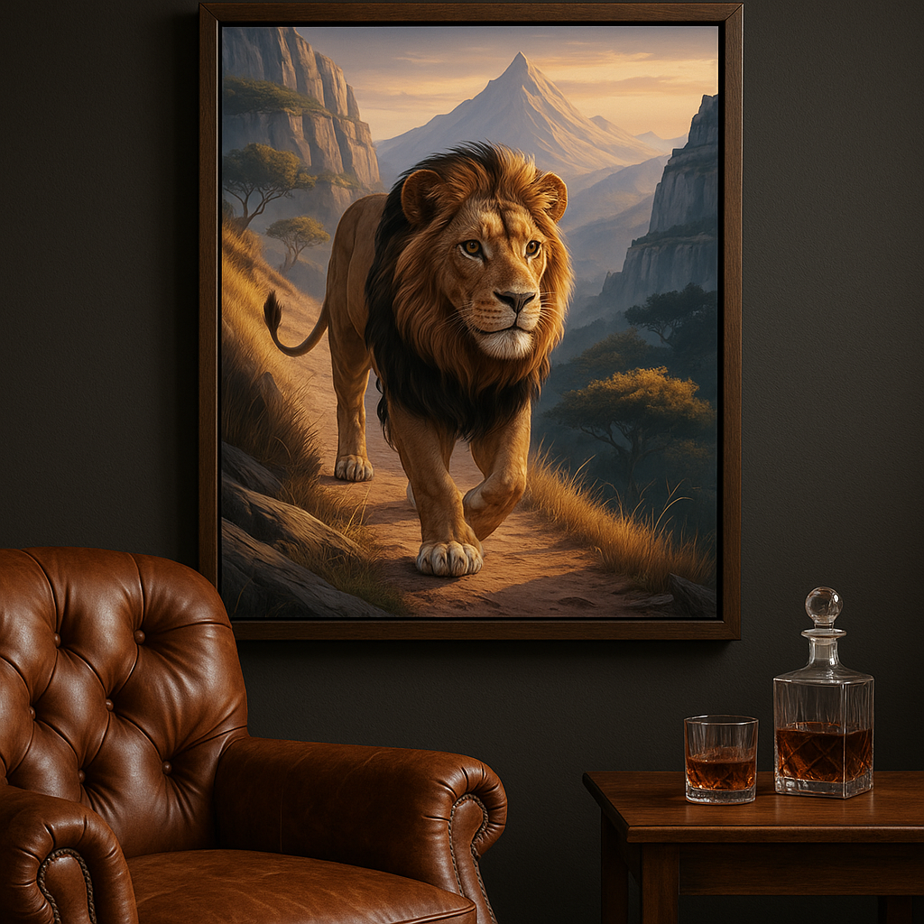 Walk by Faith – Digital Christian Lion Print | Cool Dads Club Father's Day Art