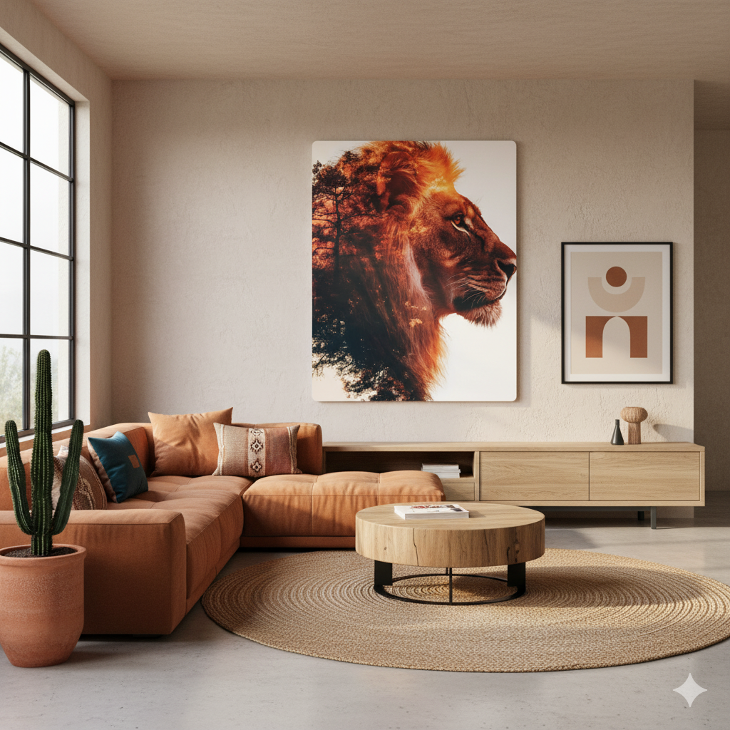 Lion Silhouette Metal Art Sign – Elegant Home Décor for Animal Lovers