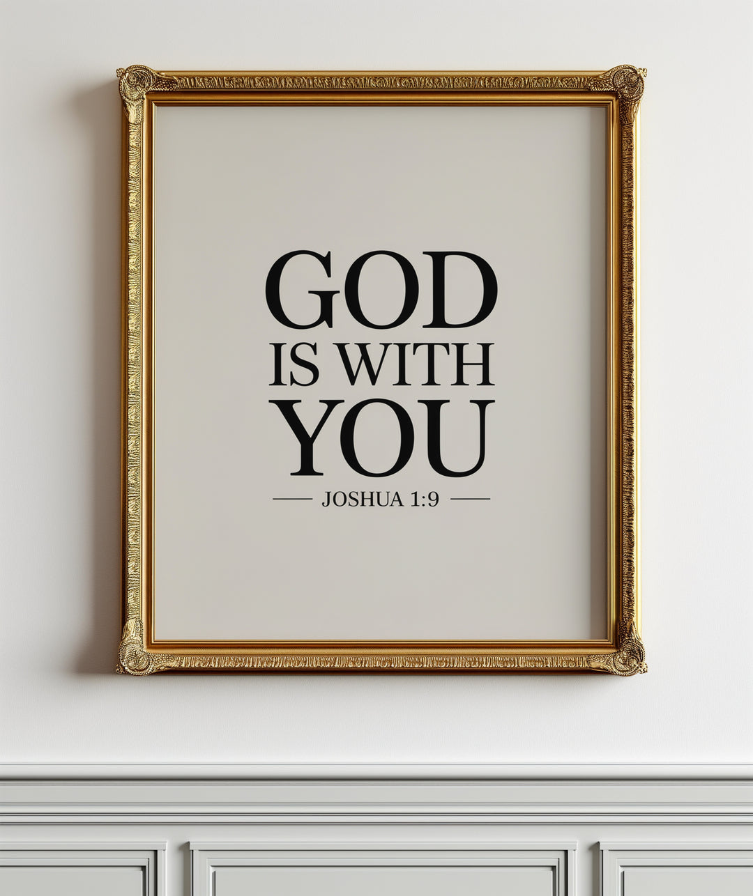 God Is With You – Joshua 1:9 Printable | Christian Scripture Typography Wall Art