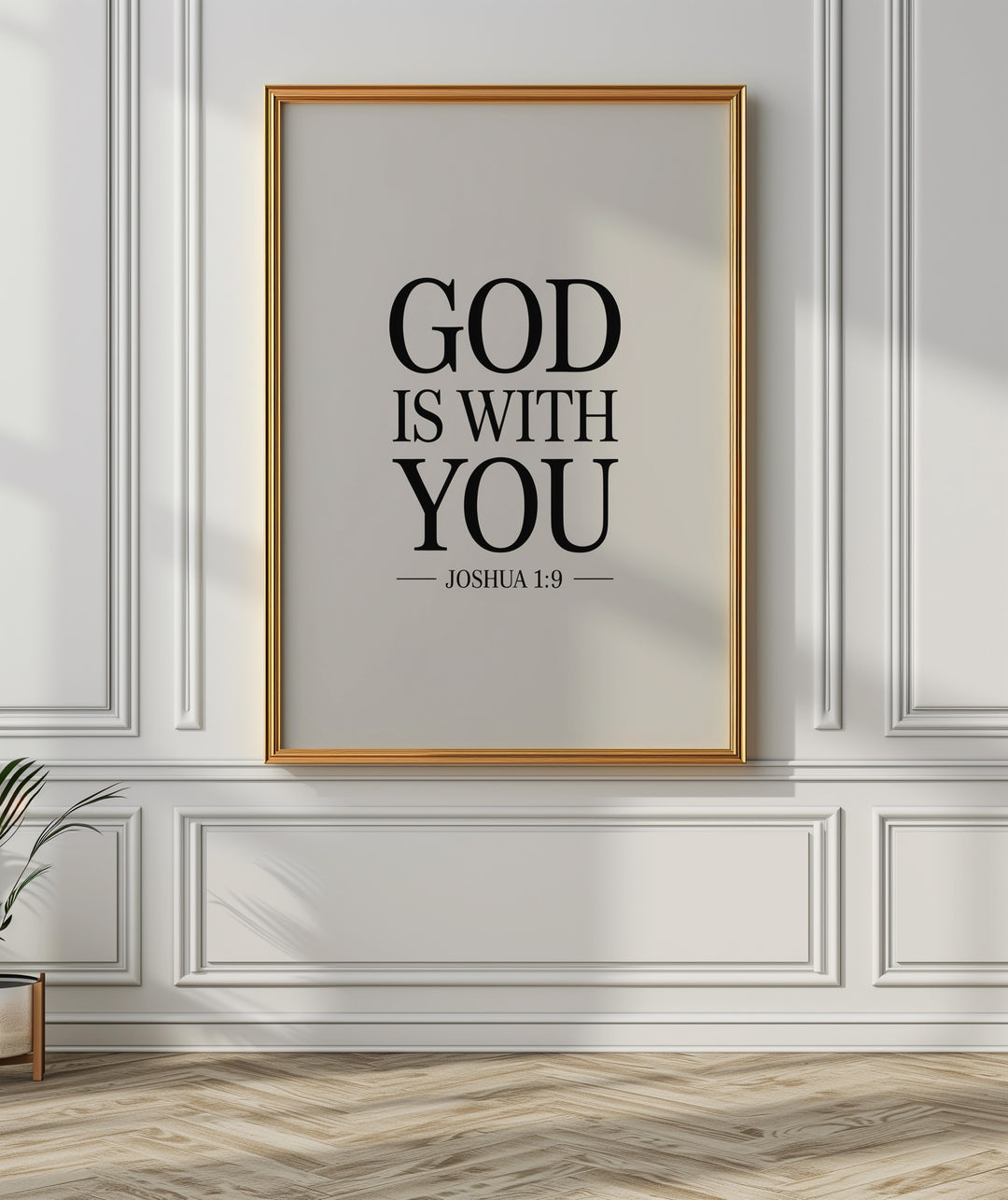 God Is With You – Joshua 1:9 Printable | Christian Scripture Typography Wall Art