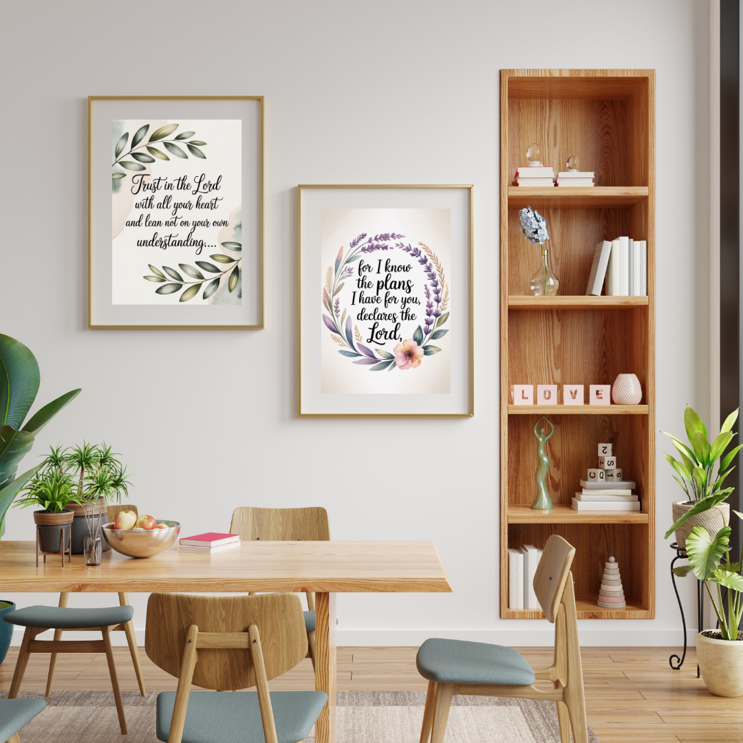 Faithful Foundations Bible Verse Bundle - Christian Wall Art Printables Set | Philippians 4:13, Jeremiah 29:11, Joshua 1:9, Proverbs 3:5-6