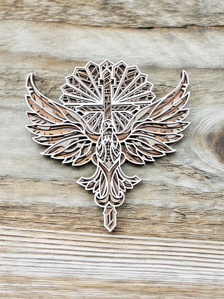 Dove of Peace – Layered Wood Wall Art | Christian Symbol of Hope & Spirit