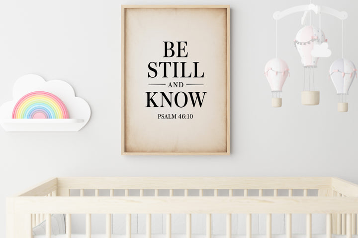 Be Still and Know – Psalm 46:10 Printable | Christian Scripture Typography Wall Art