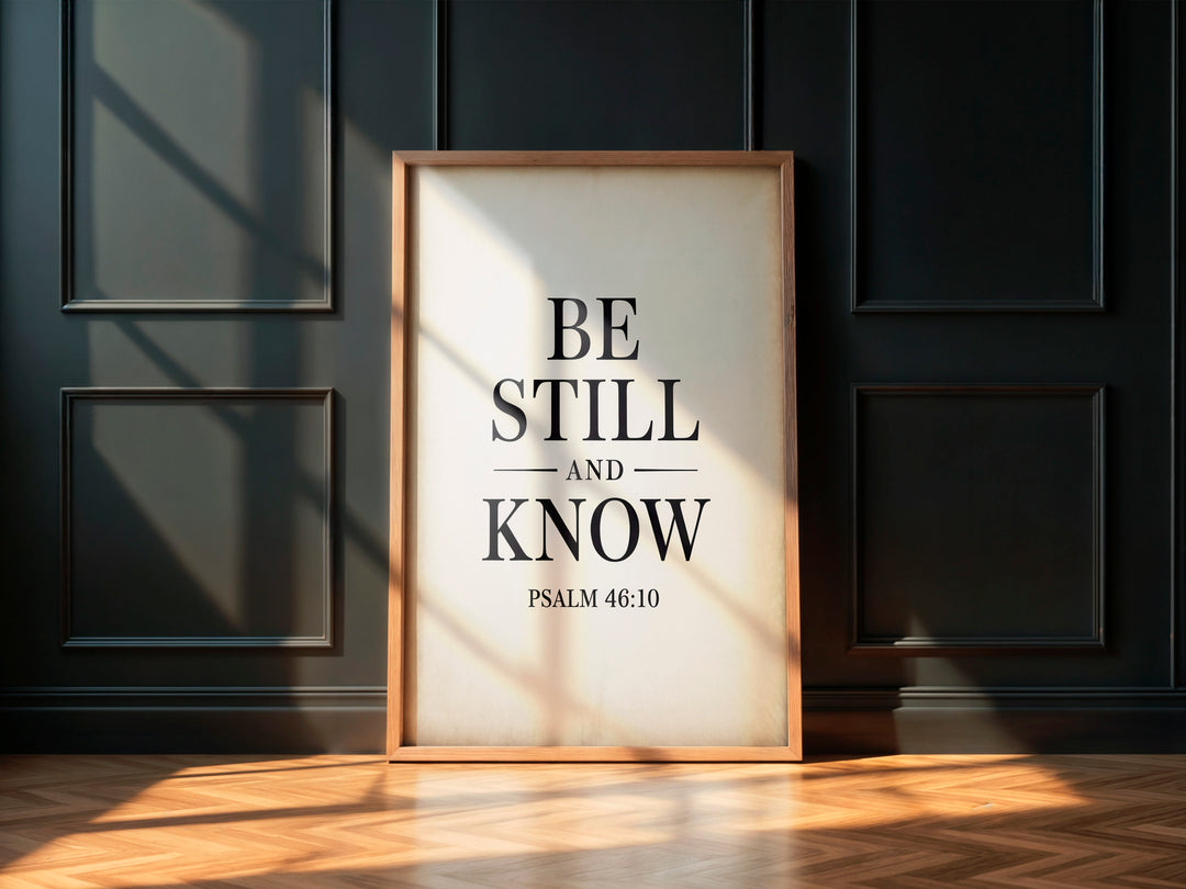 Be Still and Know – Psalm 46:10 Printable | Christian Scripture Typography Wall Art