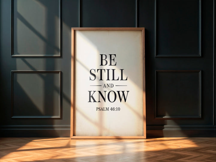 Be Still and Know – Psalm 46:10 Printable | Christian Scripture Typography Wall Art