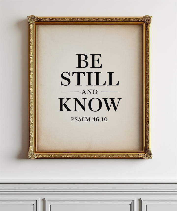 Be Still and Know – Psalm 46:10 Printable | Christian Scripture Typography Wall Art