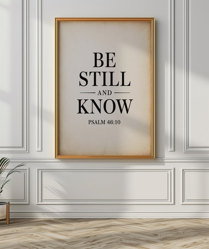 Be Still and Know – Psalm 46:10 Printable | Christian Scripture Typography Wall Art