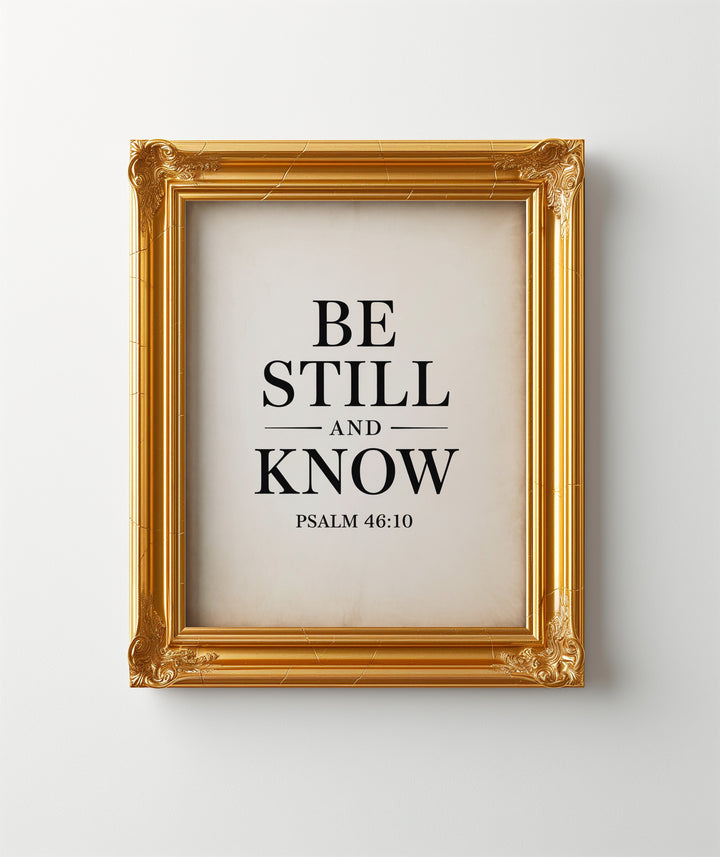 Be Still and Know – Psalm 46:10 Printable | Christian Scripture Typography Wall Art