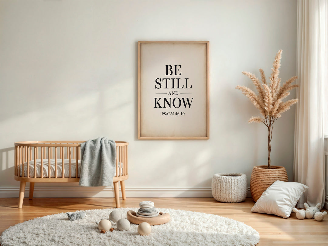 Be Still and Know – Psalm 46:10 Printable | Christian Scripture Typography Wall Art