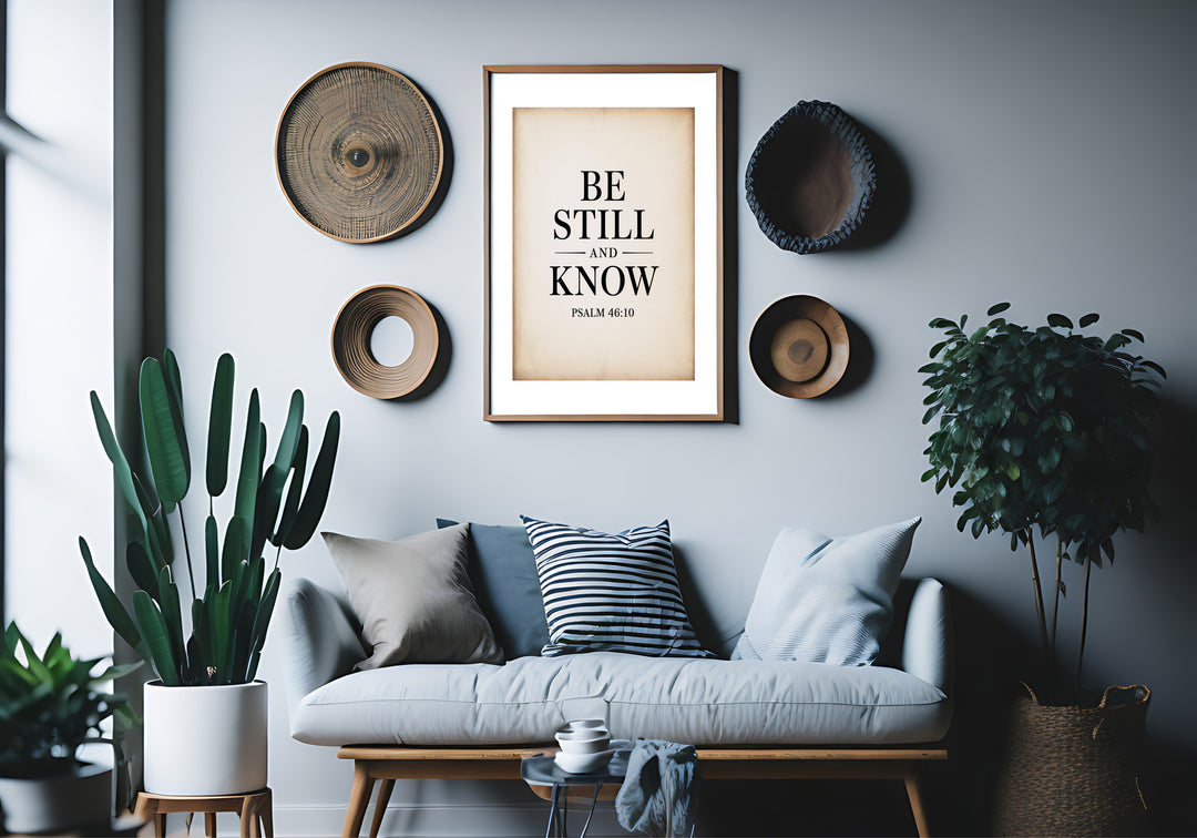Be Still and Know – Psalm 46:10 Printable | Christian Scripture Typography Wall Art