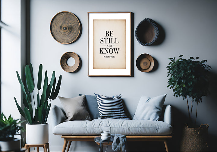 Be Still and Know – Psalm 46:10 Printable | Christian Scripture Typography Wall Art