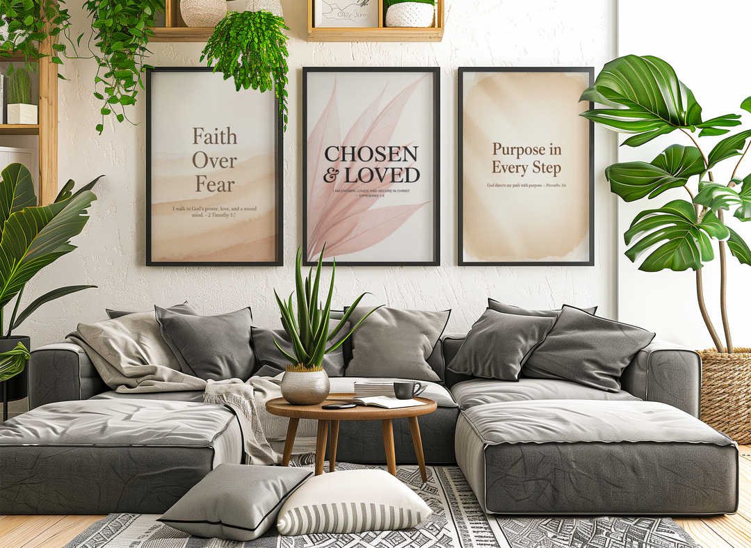 Faith Declarations Complete Collection – Printable Christian Devotional Bundle (Wall Art, Prayer Cards & 5-Day Journal)