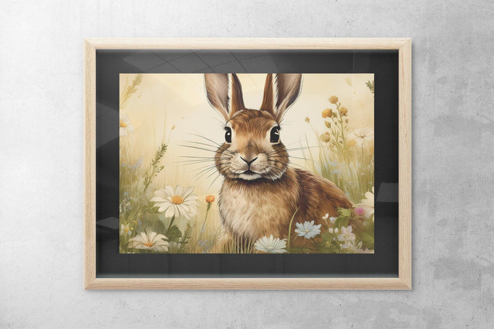 Whimsical Rabbit Art Print for Rustic Woodland Decor - Digital Download