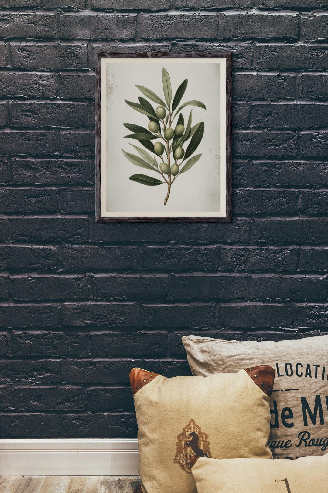 Elegant Olive Branch Botanical Illustration Instant Download - Minimalist Home Decor - Neutral Tones - Digital Art Print - Printable Wall